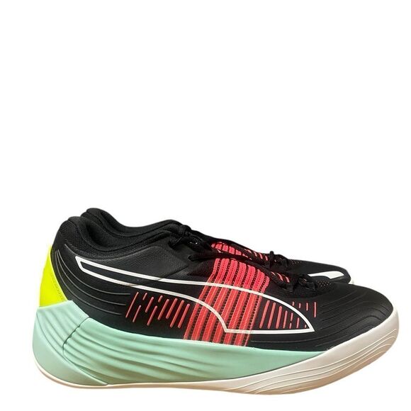 Puma Fusion Nitro Men’s Size 11.5-12 Basketball Shoe Black White Sneaker Trainer - Picture 1 of 8